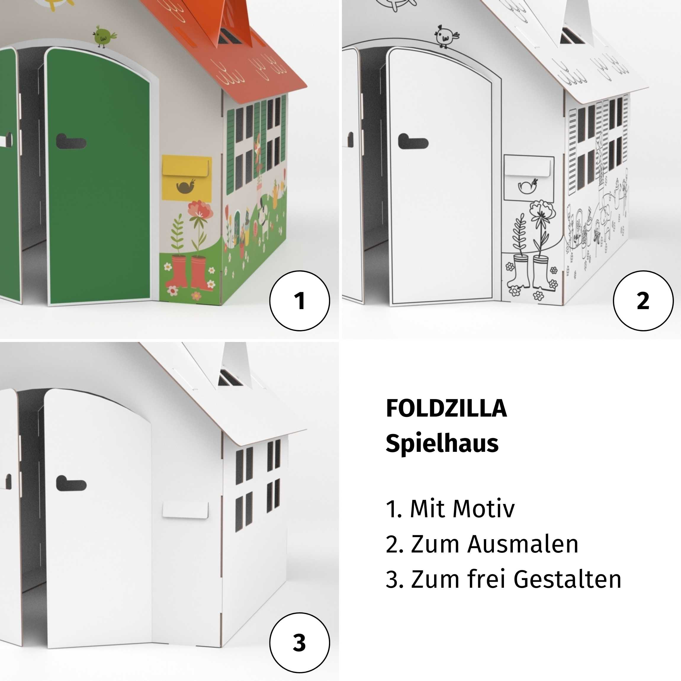 FOLDZILLA Spielhaus XXL - Bauernhof Wunschtext