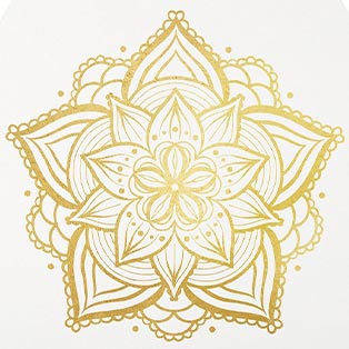 Wandbild Hexagon Mandala & Buddha