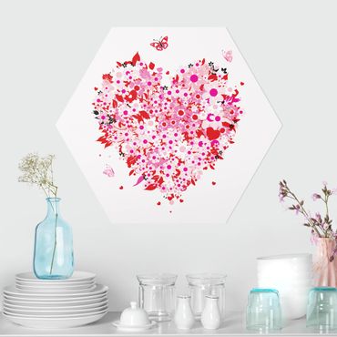 Hexagon Bild Forex - Floral Retro Heart