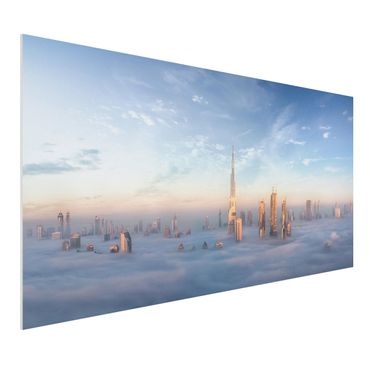 Forex Fine Art Print - Dubai über den Wolken - Querformat 1:2