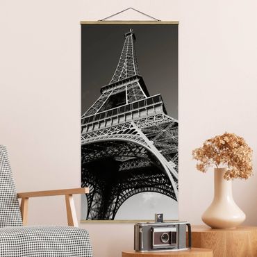 Stoffbild mit Posterleisten - Eiffelturm - Hochformat 1:2