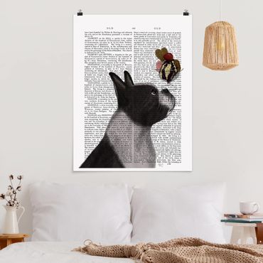 Poster - Tierlektüre - Terrier mit Eis - Hochformat 3:4