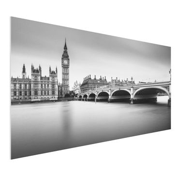 Forex Fine Art Print - Westminster Brücke und Big Ben - Querformat 1:2