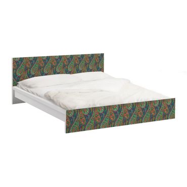 Möbelfolie für IKEA Malm Bett niedrig 180x200cm - Klebefolie Filigranes Paisley Design
