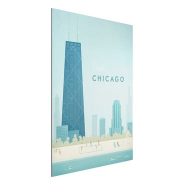 Aluminium Print - Reiseposter - Chicago - Hochformat 4:3