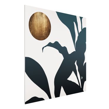 Forex Fine Art Print - Goldener Mond im Dschungel - Quadrat 1:1