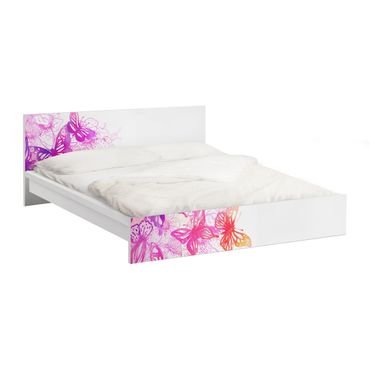 Möbelfolie für IKEA Malm Bett niedrig 180x200cm - Klebefolie Schmetterlingstraum