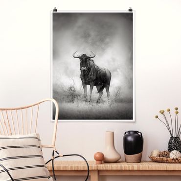 Poster - Staring Wildebeest - Hochformat 3:4