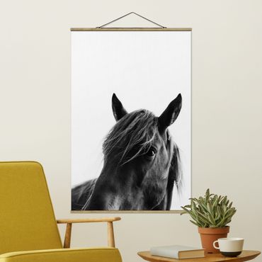 Stoffbild mit Posterleisten - Neugieriges Pferd - Hochformat 2:3