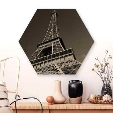 Hexagon Bild Holz - Eiffelturm