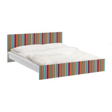 Möbelfolie für IKEA Malm Bett niedrig 140x200cm - Klebefolie Happy Stripes