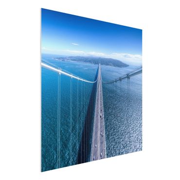 Forex Fine Art Print - Brücke zur Insel - Quadrat 1:1