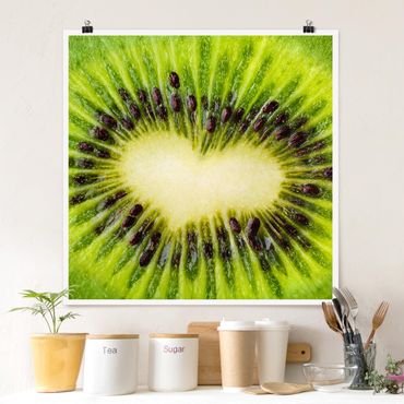 Poster - Kiwi Heart - Quadrat 1:1