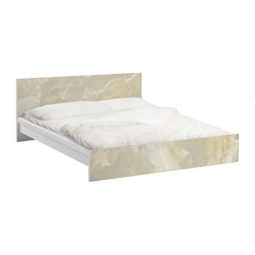 Möbelfolie für IKEA Malm Bett niedrig 180x200cm - Onyx Marmor Creme