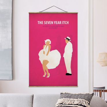 Stoffbild mit Posterleisten - Filmposter The seven year itch - Hochformat 2:3