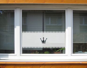 Fensterfolie - Sichtschutzfolie No.UL12 Gardine Krone I - Milchglasfolie