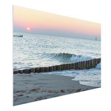 Forex Fine Art Print - Sonnenuntergang am Meer - Querformat 2:3