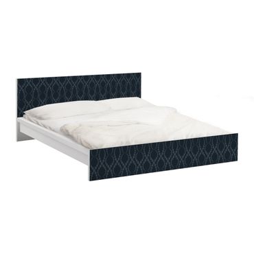 Möbelfolie für IKEA Malm Bett niedrig 180x200cm - Klebefolie Schwarze Perlen Ornament