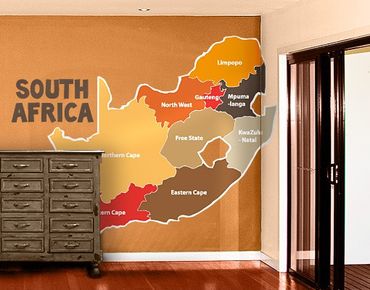 Wandtattoo mehrfarbig No.TA68 Regionen Südafrikas