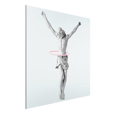 Aluminium Print - Jonas Loose - Jesus mit Hula Hoop Reifen - Quadrat 1:1