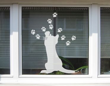 Fensterfolie - Fenstertattoo No.UL631 Kleine Katze - Milchglasfolie