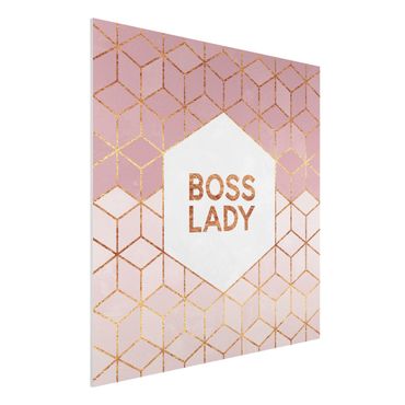 Forex Fine Art Print - Boss Lady Sechsecke Rosa - Quadrat 1:1