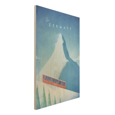 Holzbild - Reiseposter - Zermatt - Hochformat 3:2