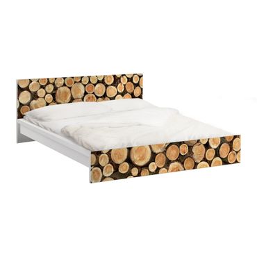 Möbelfolie für IKEA Malm Bett niedrig 180x200cm - Klebefolie No.YK18 Baumstämme