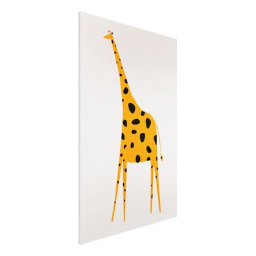Forex Fine Art Print - Gelbe Giraffe - Hochformat 3:2