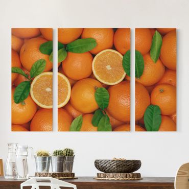 Leinwandbild 3-teilig - Saftige Orangen - Triptychon