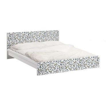 Möbelfolie für IKEA Malm Bett niedrig 140x200cm - Klebefolie Mille Fleurs Blumenmuster