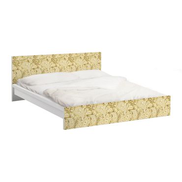 Möbelfolie für IKEA Malm Bett niedrig 180x200cm - Klebefolie Retro Paisley
