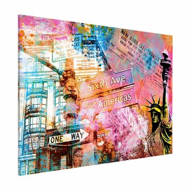 Magnettafel - Sixth Avenue New York Collage - Memoboard Querformat 3:4