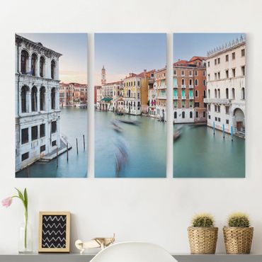 Leinwandbild 3-teilig - Canale Grande Blick von der Rialtobrücke Venedig - Hoch 2:1