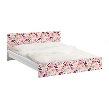 Möbelfolie für IKEA Malm Bett niedrig 160x200cm - Klebefolie Fancy Birds