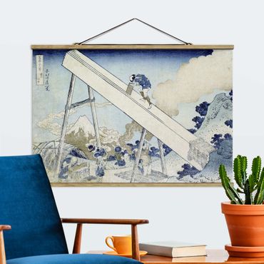 Stoffbild mit Posterleisten - Katsushika Hokusai - In den Totomi Bergen - Querformat 3:2