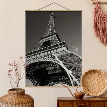 Stoffbild mit Posterleisten - Eiffelturm - Hochformat 3:4