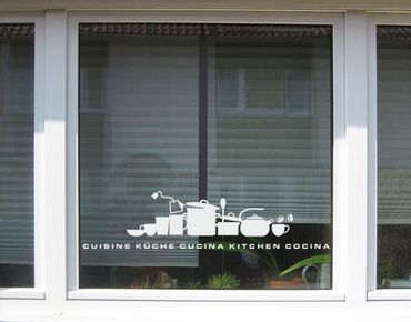 Fensterfolie - Fenstertattoo No.UL926 KüchenSilhouettte - Milchglasfolie