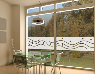 Fensterfolie - Sichtschutzfolie No.UL952 Wellen und Kreise 2 - Milchglasfolie