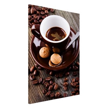 Magnettafel - Kaffeetasse mit Kaffeebohnen - Memoboard Hochformat 3:2