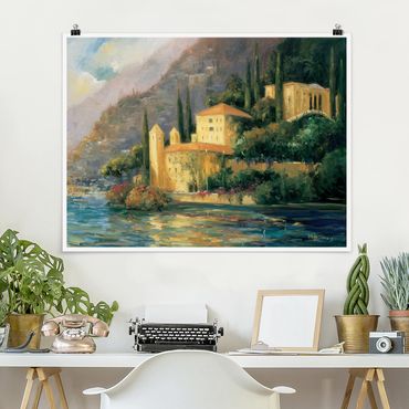 Poster - Italienische Landschaft - Landhaus - Querformat 3:4