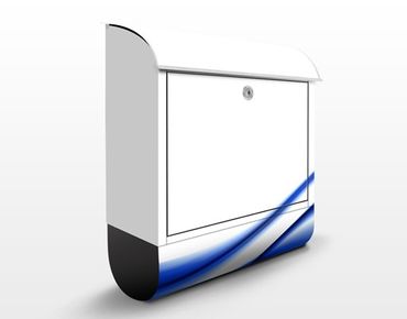 Briefkasten mit Zeitungsfach - Blue Design - Modern Blau-Weiß