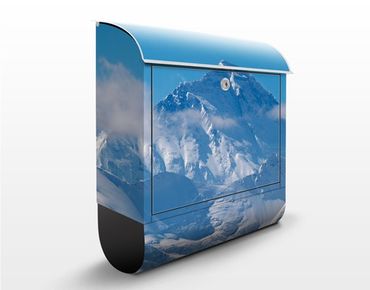 Briefkasten mit Zeitungsfach - Mount Everest - Hausbriefkasten Blau