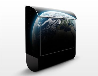Wandbriefkasten - Illuminated Planet Earth - Briefkasten Schwarz