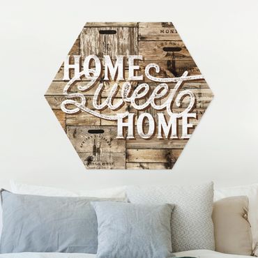Hexagon Bild Forex - Home sweet Home Holzwand