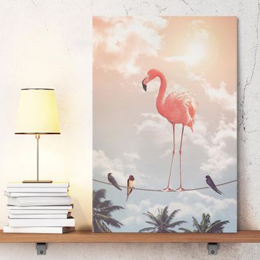 Leinwandbild - Jonas Loose - Himmel mit Flamingo - Hochformat 3:2