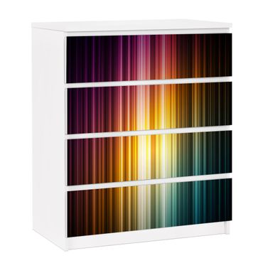 Möbelfolie für IKEA Malm Kommode - selbstklebende Folie Rainbow Light