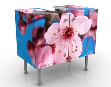 Waschbeckenunterschrank - Kirschblüte - Blumen Badschrank Rosa