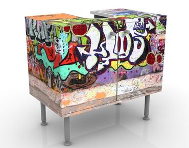 Waschbeckenunterschrank - Graffiti - Badschrank Bunt