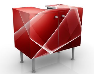 Waschbeckenunterschrank - Red Heat - Badschrank Rot